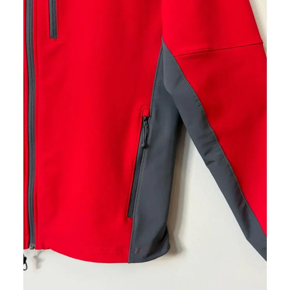 The North Face Apex Pneumatic Softshell Jacket Red Gray Men's Large Performance